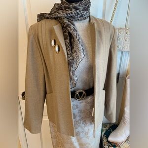 HUDSON Vintage wool /cashmere blazer jacket TAN
